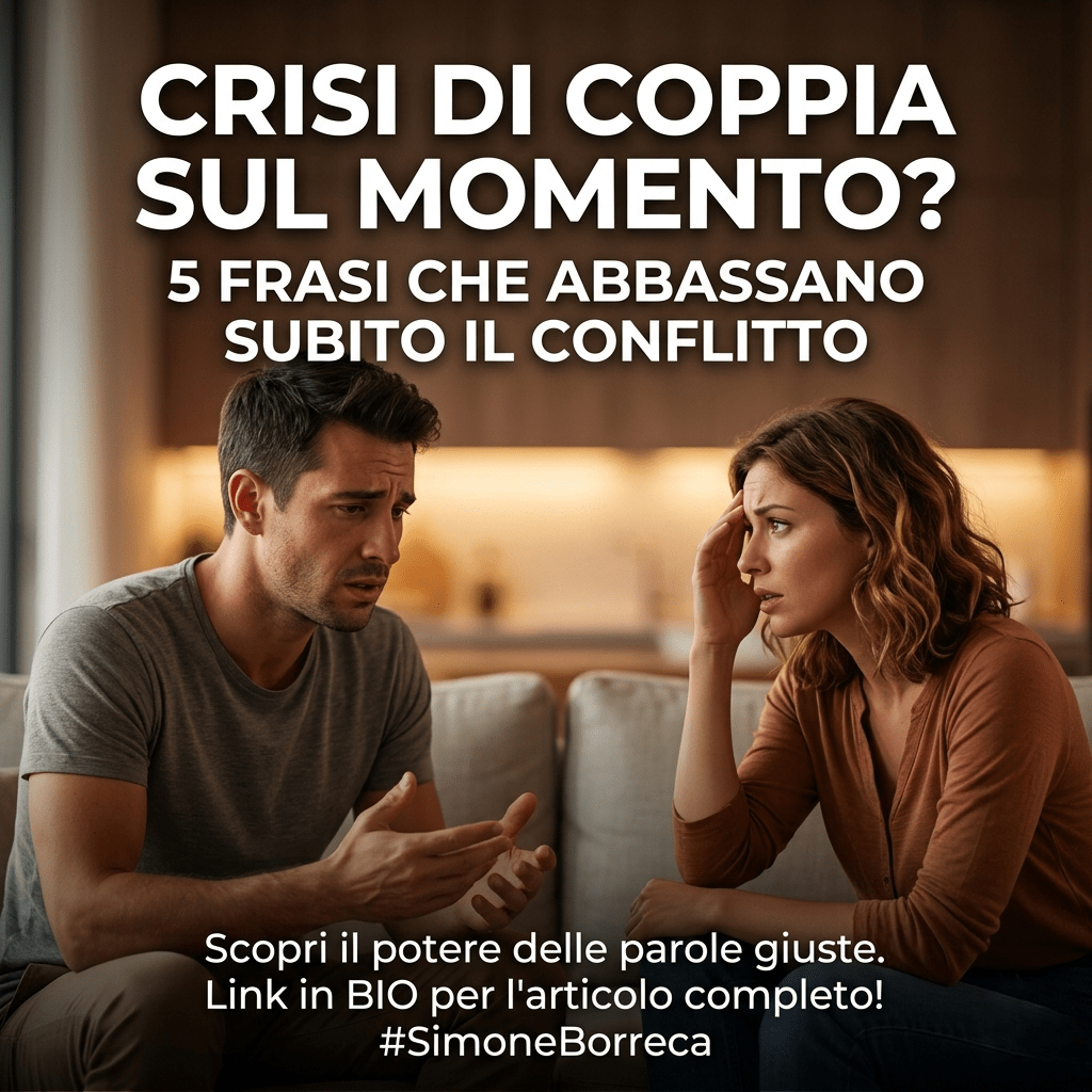 Crisi di coppia sul momento: 5 frasi che abbassano subito il conflitto